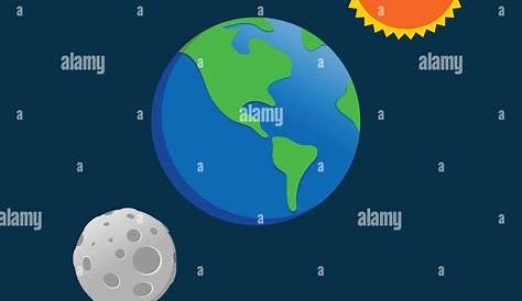 Tierra de Sol Luna Símbolo gráfico vectorial de Dibujos Animados Logo