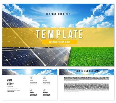 Solar panel at the edge PowerPoint Template Solar panel at the edge