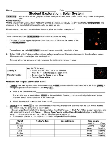 The Solar System Gizmo Answer Key Pdf: Everything You Need To Know