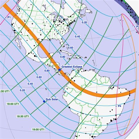 solar eclipse 2024 map with times