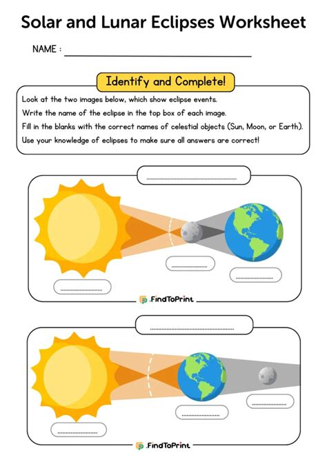 Solar Eclipse Printables Worksheet