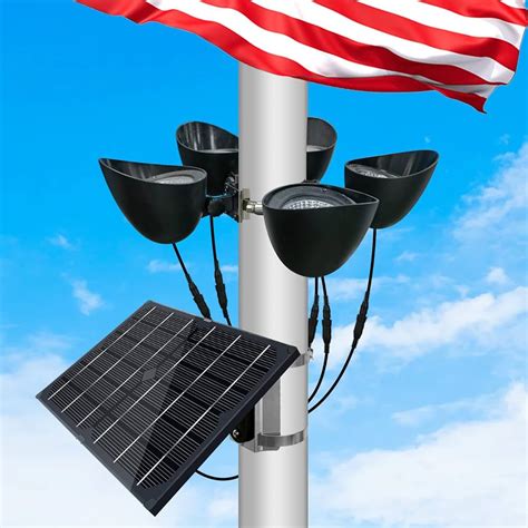 Solar Flagpole Led Light Spotlight