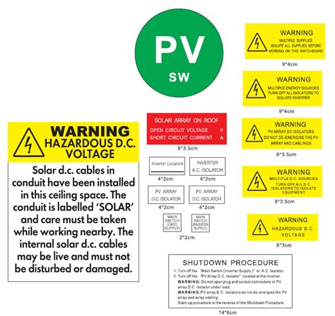 solar pv labels
