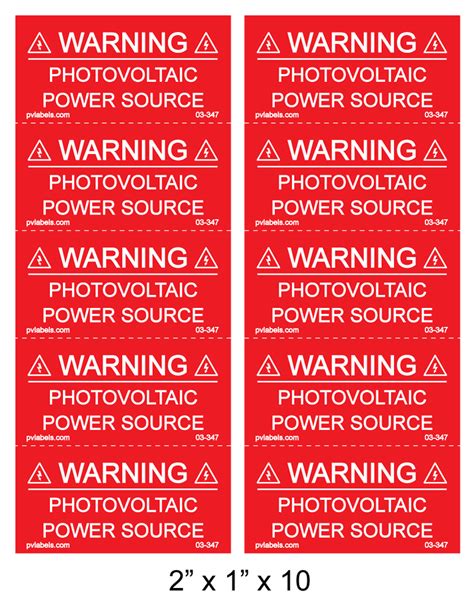 solar pv warning labels