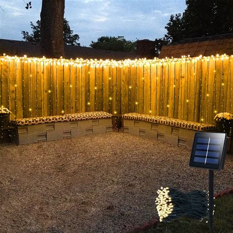 Solar String Lights On Fence