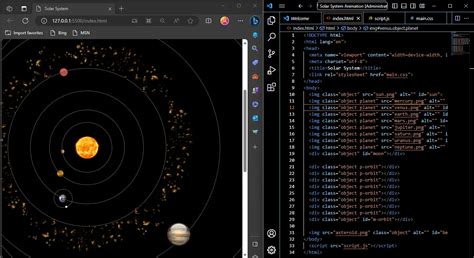 solar system html css code