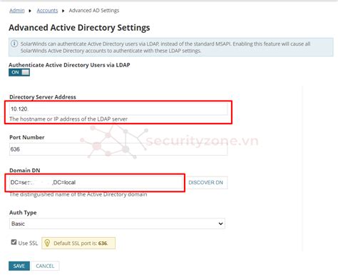 Solarwinds The Domain Dn Is Not Recognized By Ldap