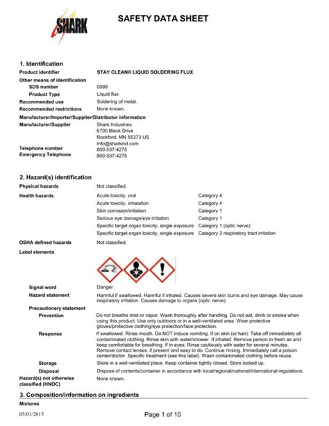 Solder Flux Liquid Msds