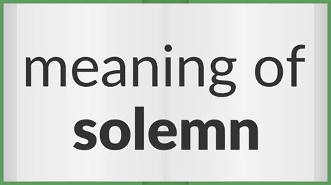solemn meaning antonym definition