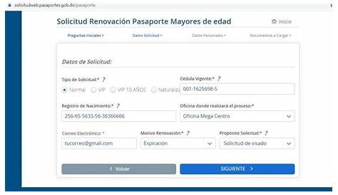 Pasaportes Venezuela - Solicitud de nuevo pasaporte por vencimiento