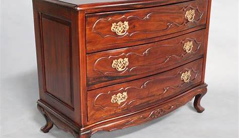 1960'a vintage inlaid carved solid wood Chest of Drawers in