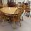 Used solid oak extending dining table and 6 chairs. in Finchley