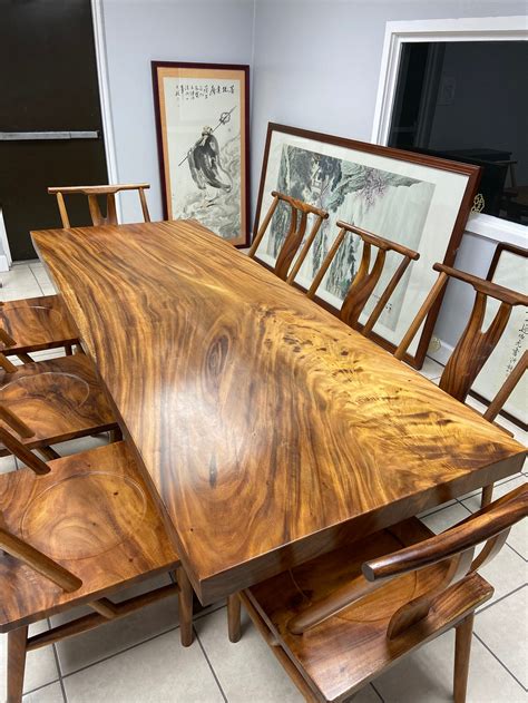 solid acacia wood dining table