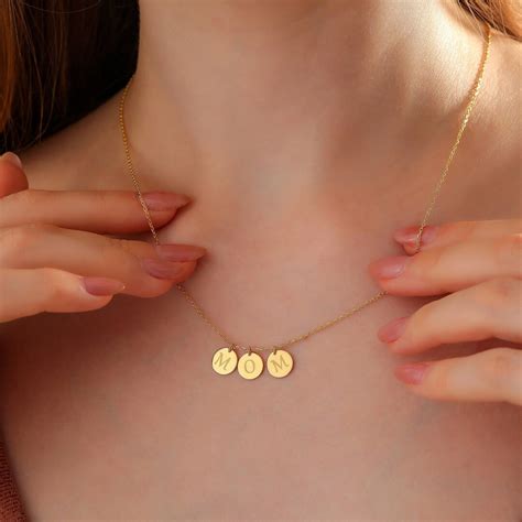 Solid Gold Initial Disc Necklace