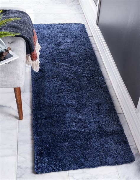 solid navy blue runner rug