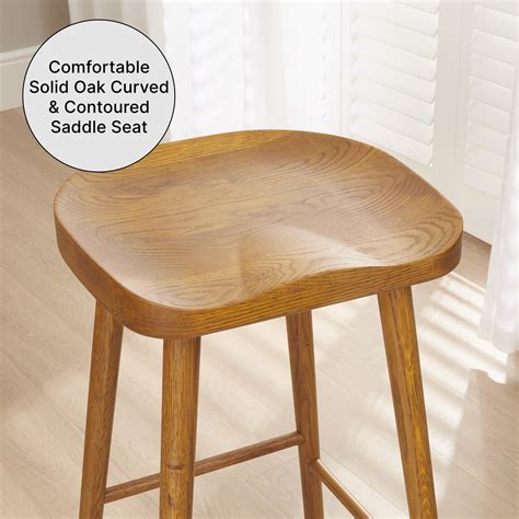 Solid Oak Bar Stool White