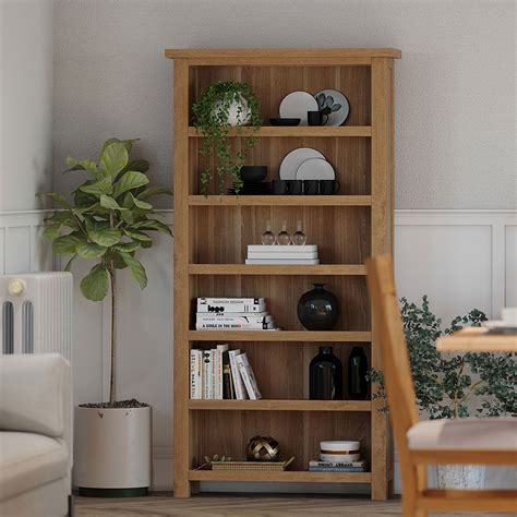 Solid Oak Bookcase Adjustable Shelves