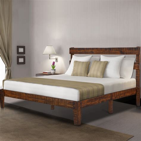 solid wood queen bed frame with headboard