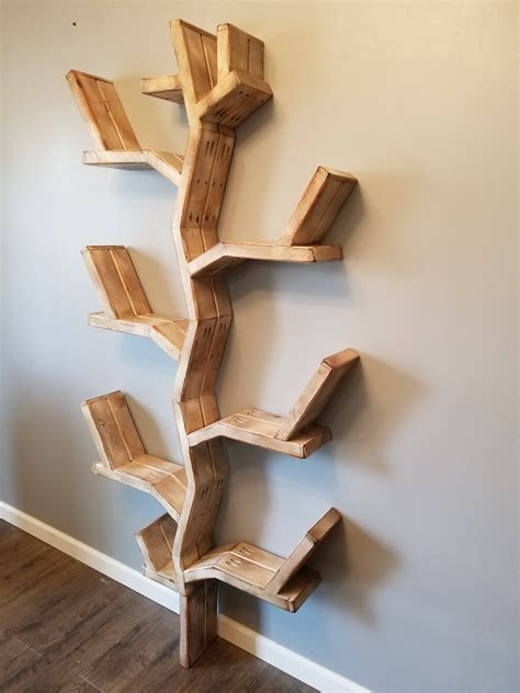 solid wood tree bookshelf