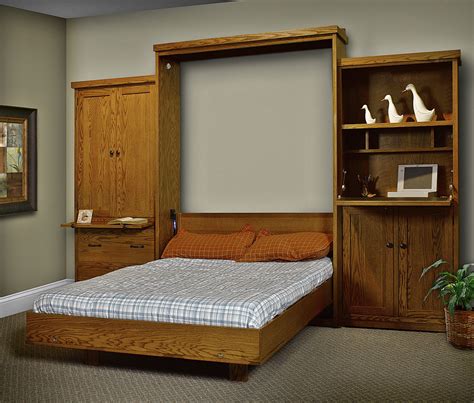 solid wood wall bed queen