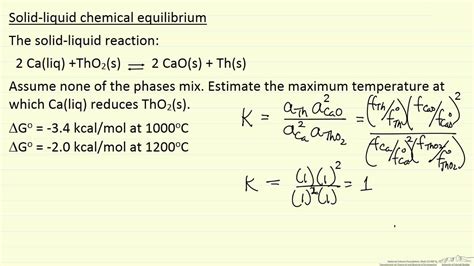 Solid-Solid Equilibrium Example