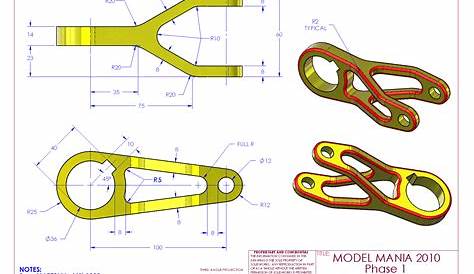 Solidworks Model Mania Drawings Pin On