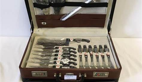 24 piece Breitenbach Solingen knife set in briefcase in