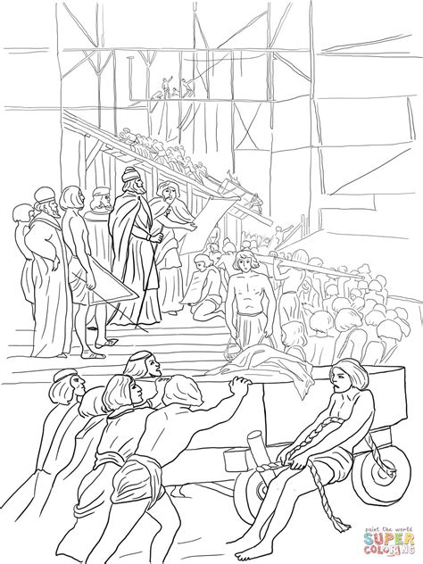 solomon builds a temple coloring page