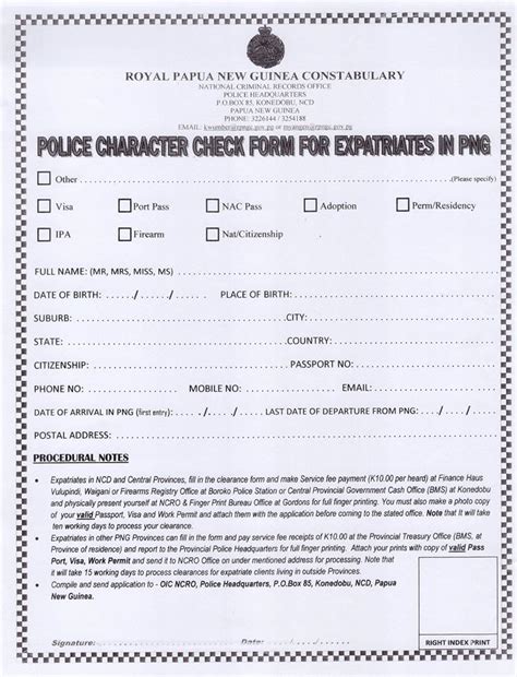 solomon islands police clearance form