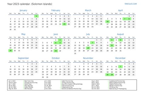 solomon islands public holidays 2024