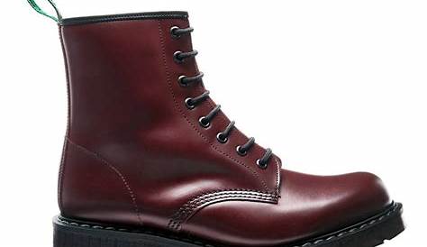 Solovair Oxblood Punched Dealer Boot ? Black Sole size UK