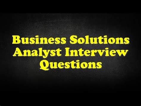 solution analyst interview questions