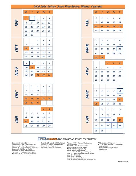 Solvay Schools Calendar