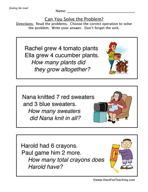 solve the following word problems with answers