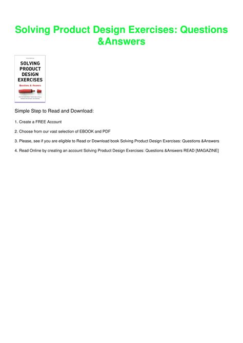 Solving Product Design Exercises Pdf