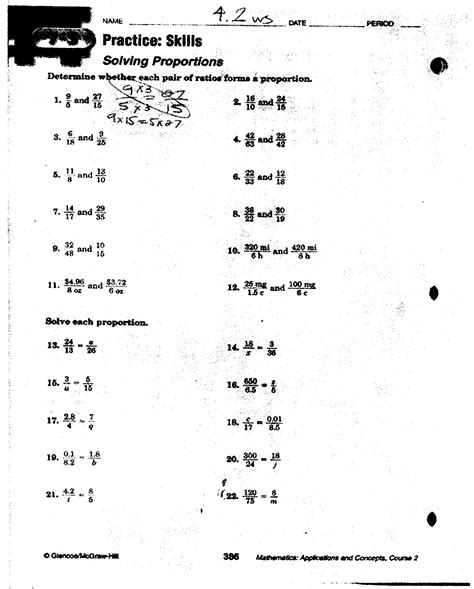 Solving Proportions Worksheet Answers Key