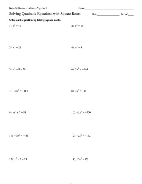 Solving Quadratic Equations by Extracting Square Roots YouTube