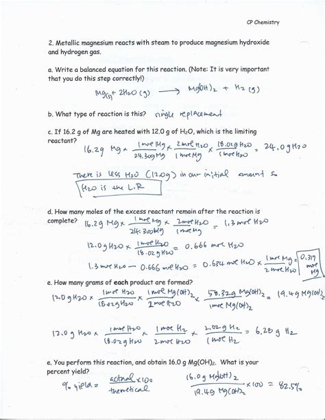 solving stoichiometry problems worksheet answers