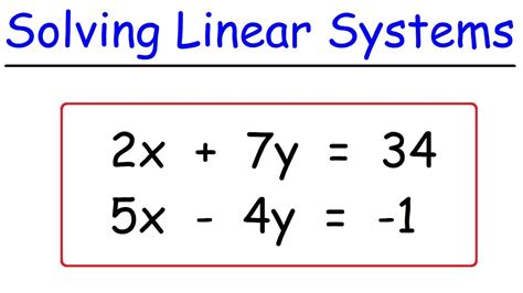 solving systems of linear equations methods