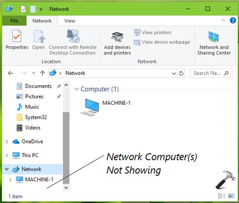 some computers not showing in network
