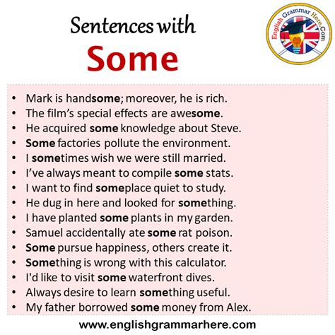 some meaning in sentence