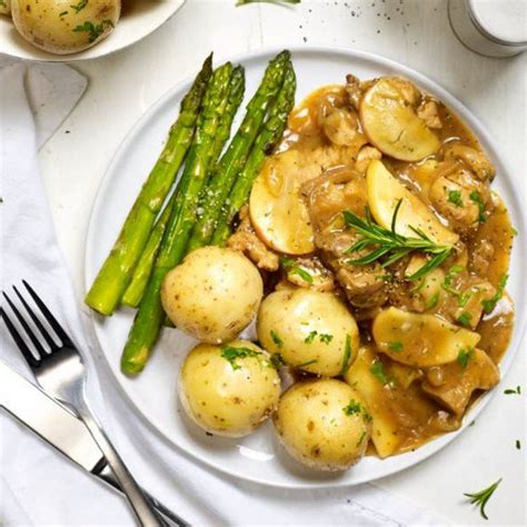 Creamy Pork Casserole with Apples and Cider Supergolden Bakes