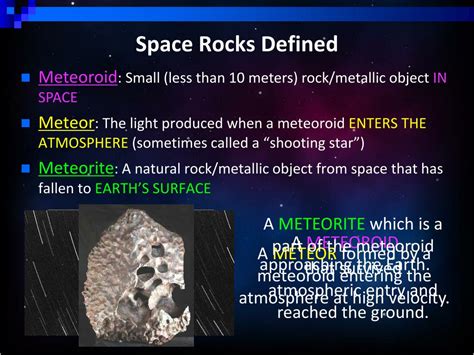 sometimes called a space rock