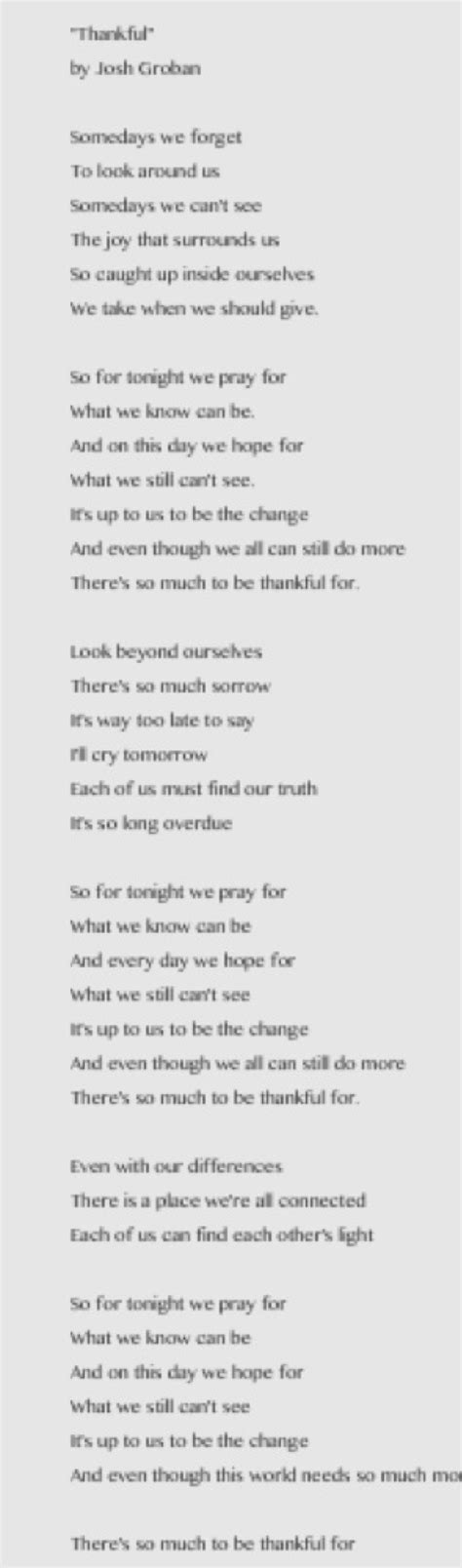 song for the thankful lyrics
