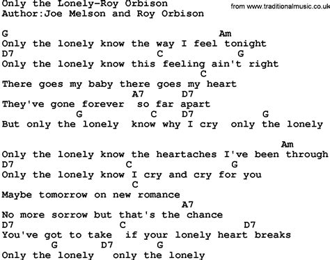 song lyrics only the lonely