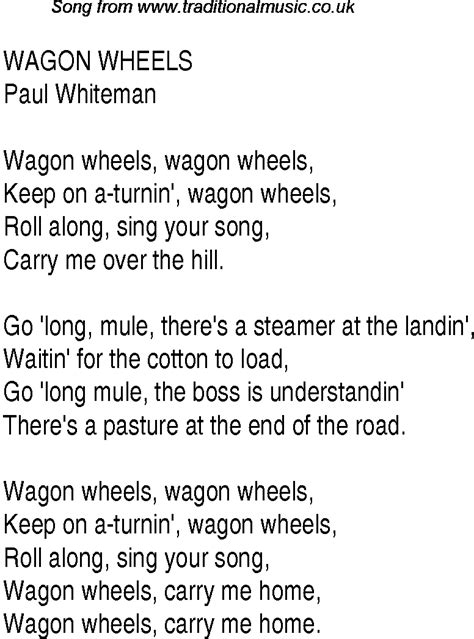 song lyrics wagon wheel