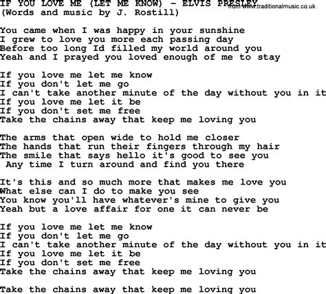 song with lyrics if you love me let me go