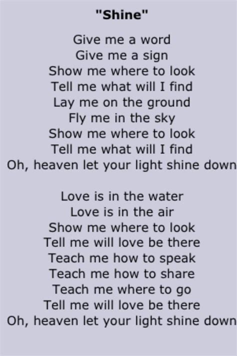 songs about shining your light down lyrics