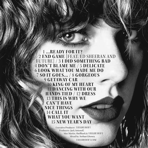 songs in reputation taylor swift