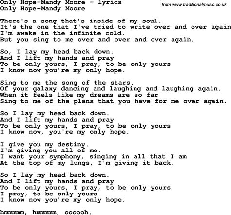 songs with hope in the lyrics